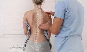 Chiropratyka co to? Terapeuta bada kręgosłup pacjentki, pomagając zrozumieć jego budowę i funkcje.