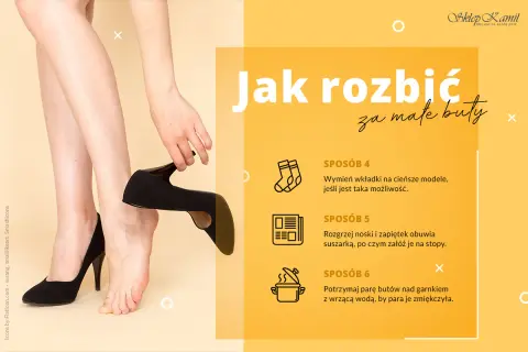 Jak rozbić za małe buty? Poznaj 3 sprawdzone sposoby: wymień wkładki, użyj suszarki lub pary wodnej.
