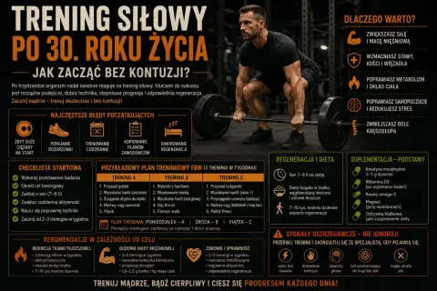 Sylwetka mezomorfika z ciężarem, wskazówki treningowe po 30. roku życia.