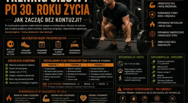 Sylwetka mezomorfika z ciężarem, wskazówki treningowe po 30. roku życia.