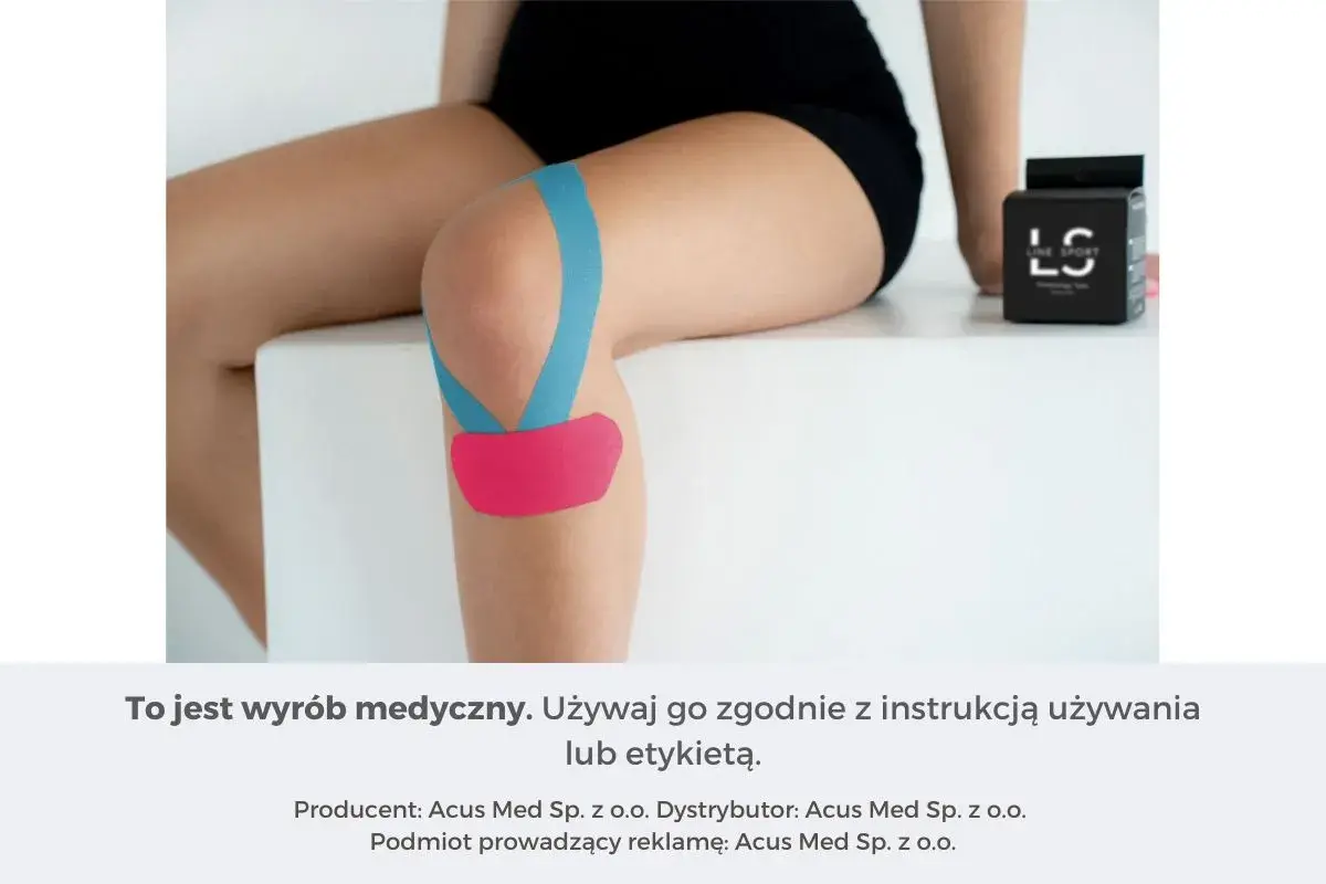 Jak nakleić tejpy na kolano? Zobacz przykład aplikacji plastrów na staw kolanowy, by zapewnić mu wsparcie.