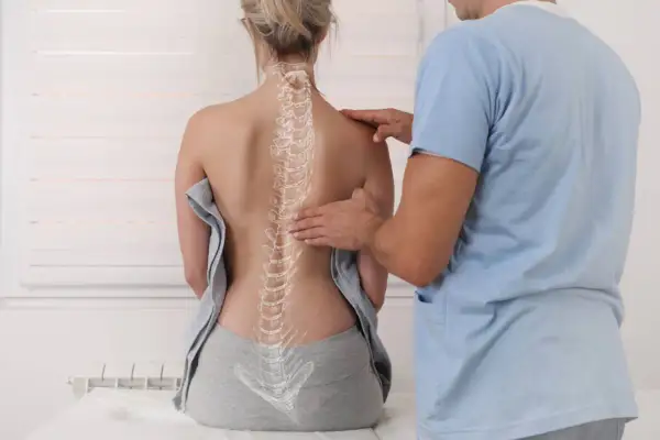 Chiropratyka co to? Terapeuta bada kręgosłup pacjentki, pomagając zrozumieć jego budowę i funkcje.