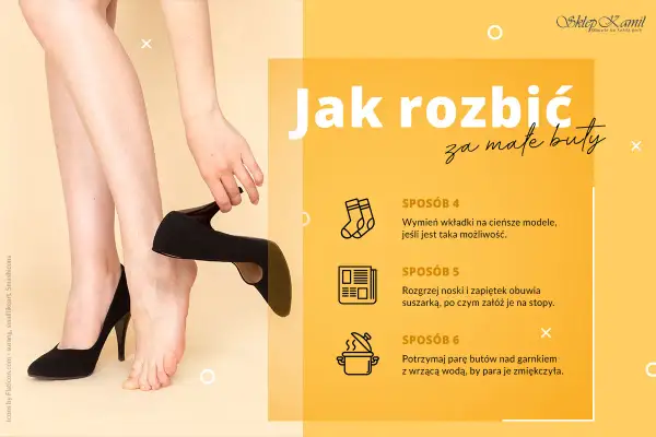Jak rozbić za małe buty? Poznaj 3 sprawdzone sposoby: wymień wkładki, użyj suszarki lub pary wodnej.